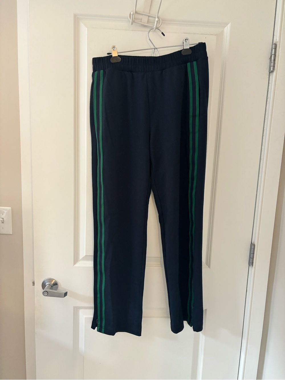 Banana Republic Navy Joggers with Green Side Stripes